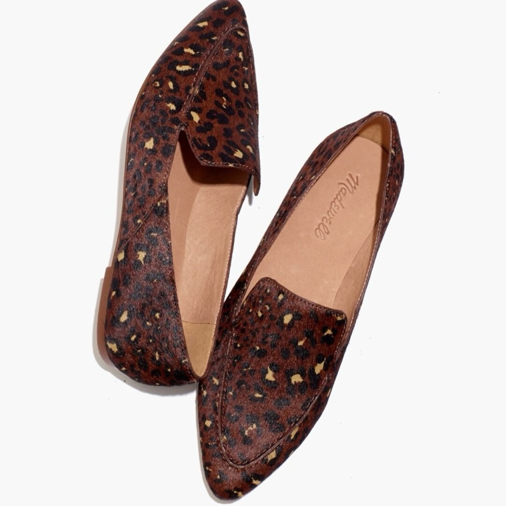 SOLD-Madewell The Frances Skimmer Painted Leopard Calf Hair Loafers Shoes - 7.5